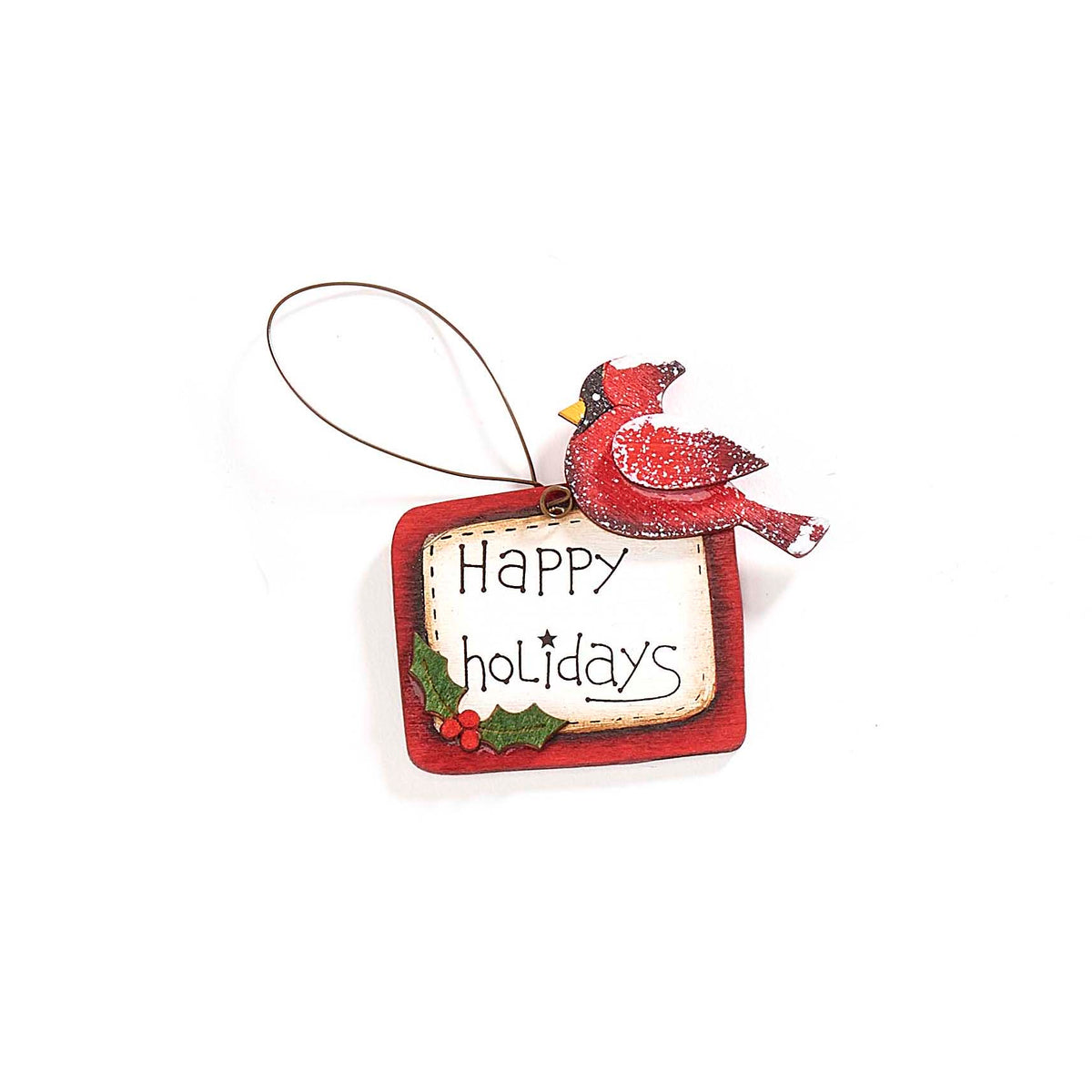 Wooden Cardinal Tag Ornament, 8 Styles
