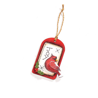 Wooden Cardinal Tag Ornament, 8 Styles