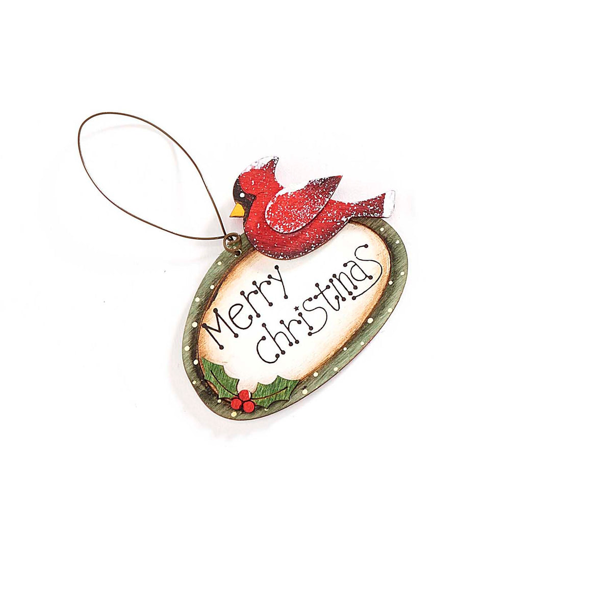 Wooden Cardinal Tag Ornament, 8 Styles