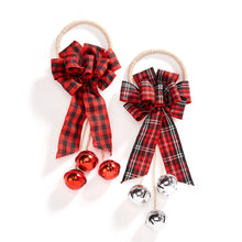 Load image into Gallery viewer, Plaid Bow and Jingle Bell Door Hanger, 2 Styles
