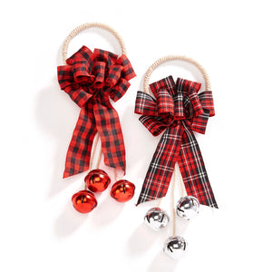 Plaid Bow and Jingle Bell Door Hanger, 2 Styles