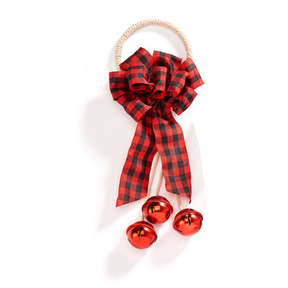 Plaid Bow and Jingle Bell Door Hanger, 2 Styles
