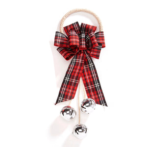 Plaid Bow and Jingle Bell Door Hanger, 2 Styles