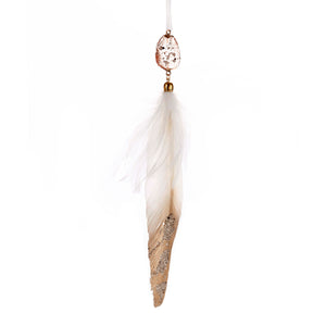 Feather and Stone Hanging Ornament