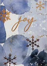 Load image into Gallery viewer, Fireside Blue &amp; Gold Christmas Card, 6 Styles
