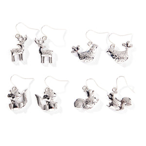 Earrings, Drop, Woodland Friends Christmas