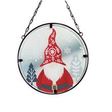 Load image into Gallery viewer, Glass Scandi Gnomes Suncatcher Ornament, 2 Styles
