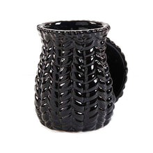 Load image into Gallery viewer, Black &amp; White Knit Ceramic Hand Warmer Mug
