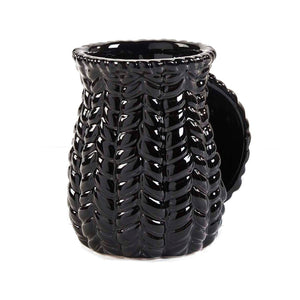 Black & White Knit Ceramic Hand Warmer Mug