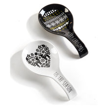 Load image into Gallery viewer, Black &amp; White Scandi Ceramic Spoon Rest, 2 Styles
