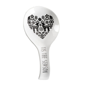 Black & White Scandi Ceramic Spoon Rest, 2 Styles