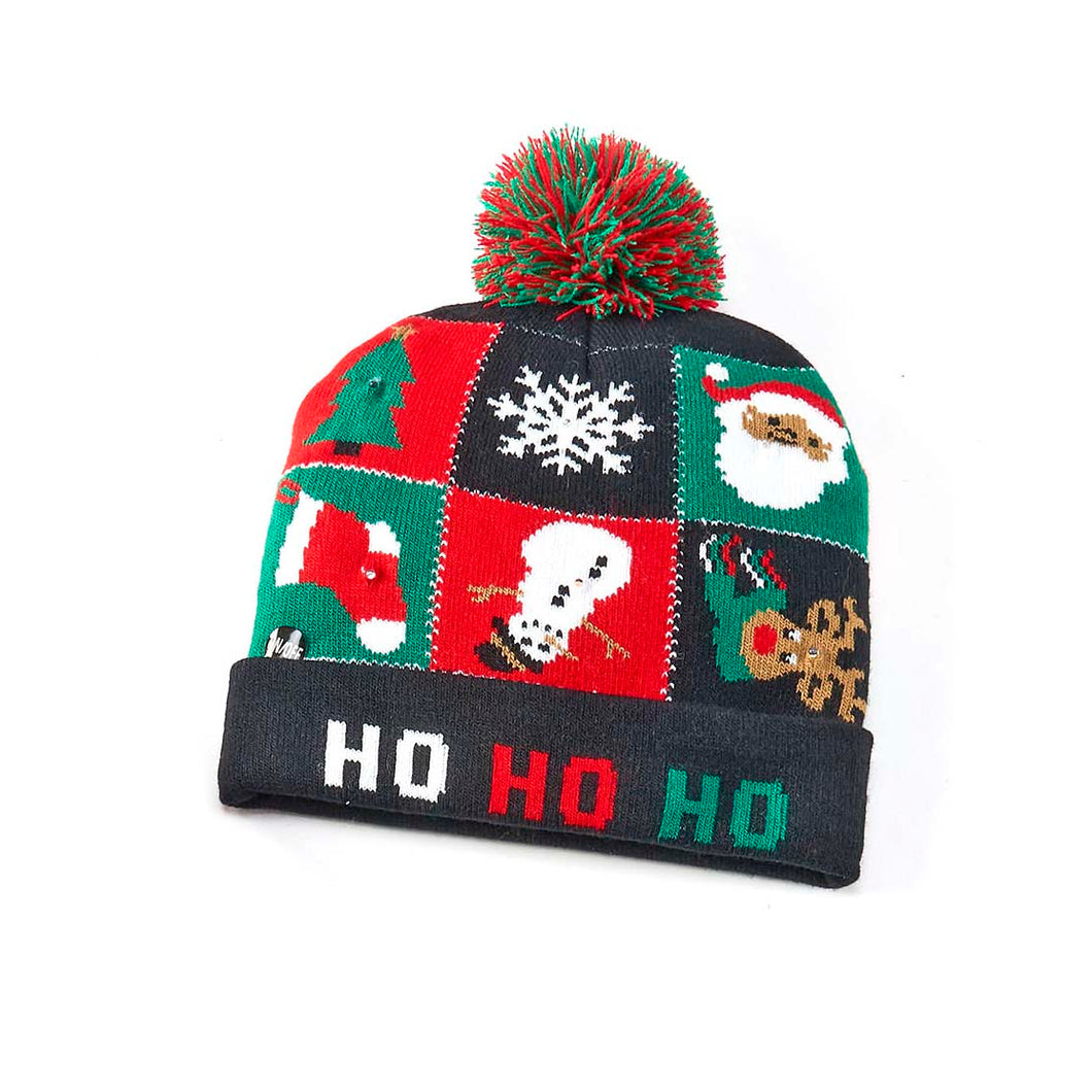 LED Christmas Toque with Pom Pom, 3 Styles