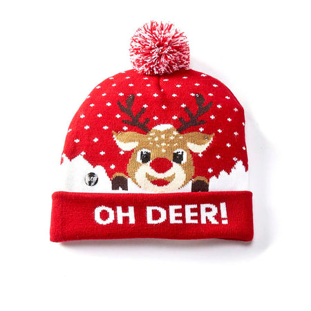 LED Christmas Toque with Pom Pom, 3 Styles