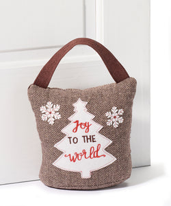 Brown Plush Christmas Door Stopper with Handle