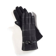 Load image into Gallery viewer, Black &amp; White Texting Gloves with Bow, 2 Styles
