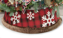 Load image into Gallery viewer, Plaid Tree Skirt with Faux Fur Trim
