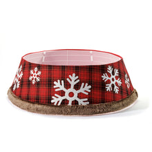 Load image into Gallery viewer, Plaid Tree Skirt with Faux Fur Trim
