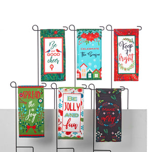 Mini Christmas Flag on Stake, 6 Styles