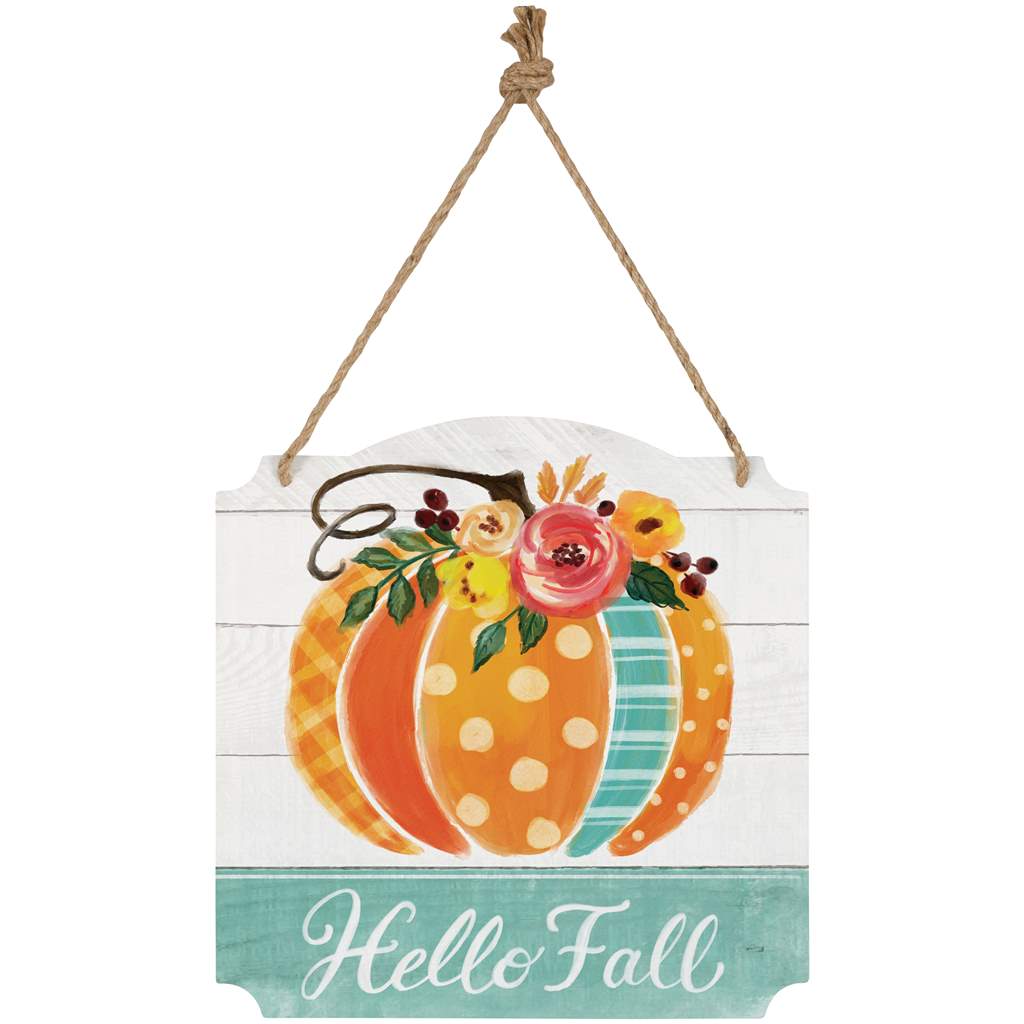 Metal Wall Sign, Hello Fall