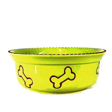 Load image into Gallery viewer, Dog Bowl, Bones, Green
