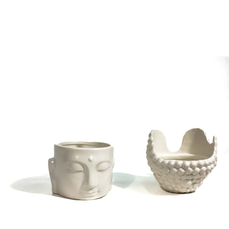 Buddha Head Porcelain Mug with Lid, 8oz