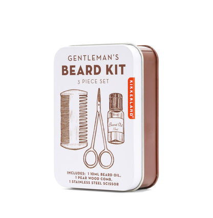 Gentleman's Beard Kit, 3 Piece Kit in Tin