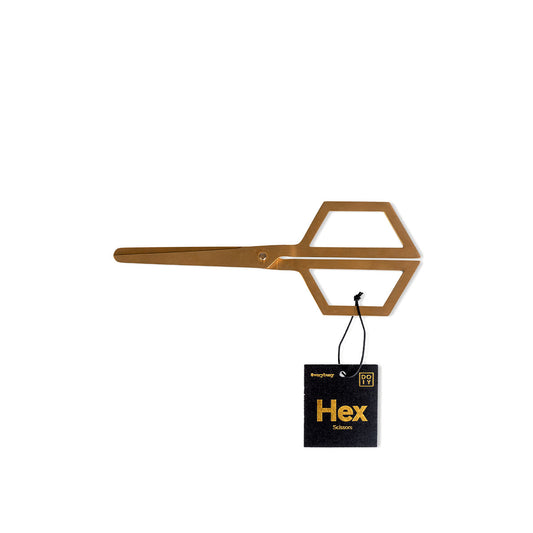 Hex Scissors, Stainless Steel, Gold
