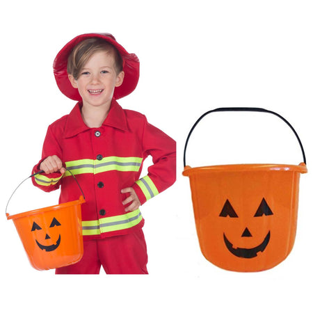 Halloween Jack O'Lantern Candy Pail, 9in