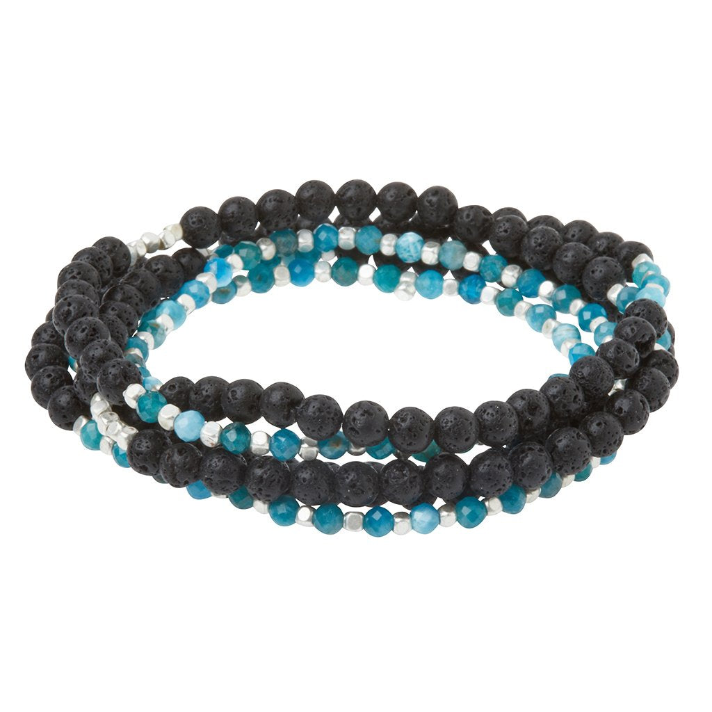 Stone Duo Wrap Bracelet, Lava & Appetite
