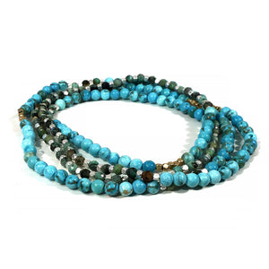 Stone Duo Wrap Bracelet, Turquoise & Turquoise