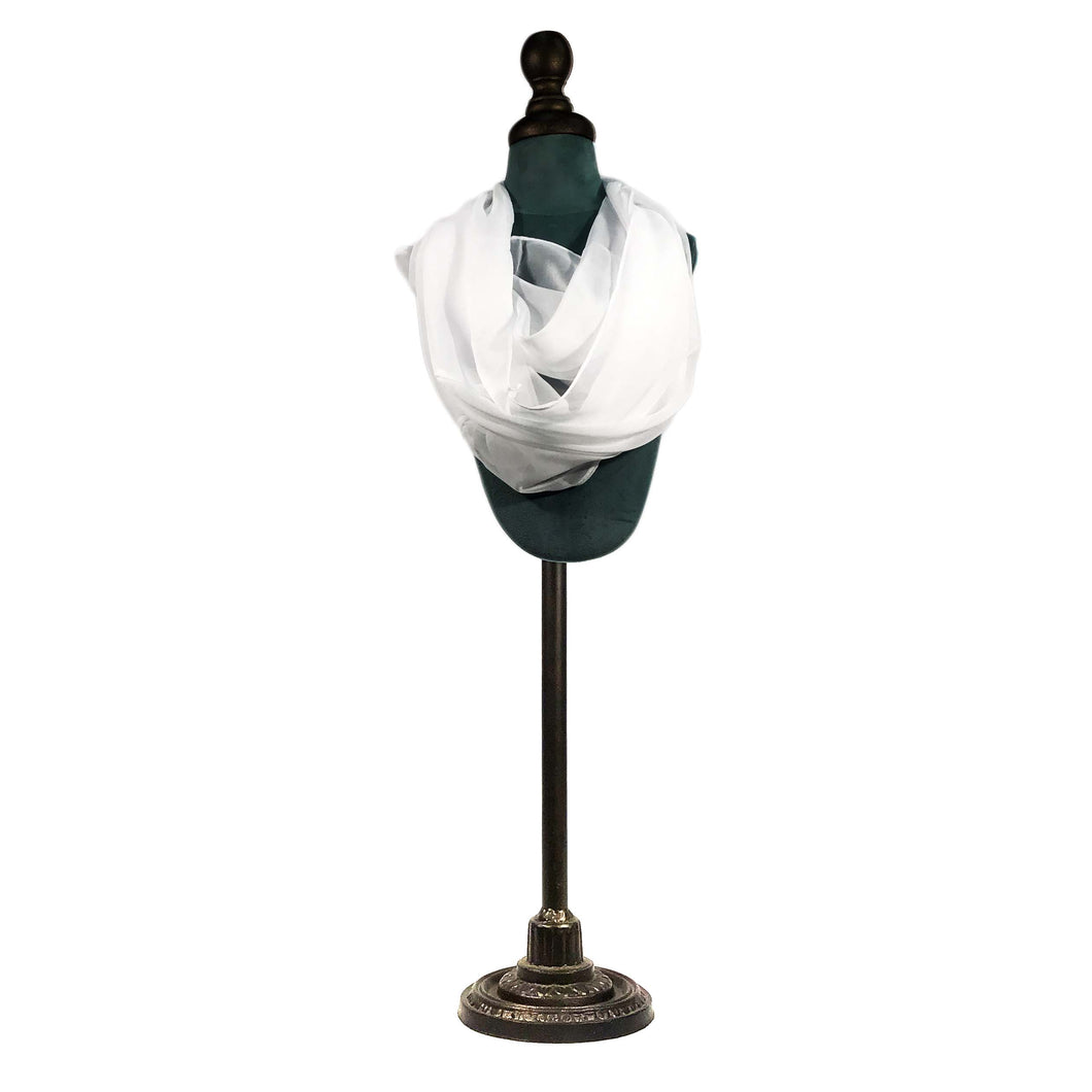 Chloe Ladies Fashion Infinity Scarf, Solid White
