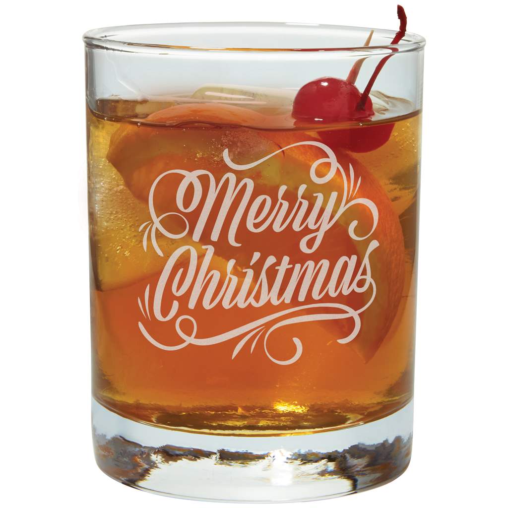 Rocks Glass, Merry Christmas, 12oz