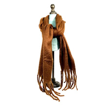 Load image into Gallery viewer, Ladies Scarf, Heidi Soft Fringed, Caramel
