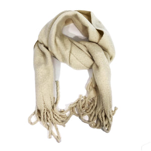 Ladies Scarf, Heidi Soft Fringed, Cream