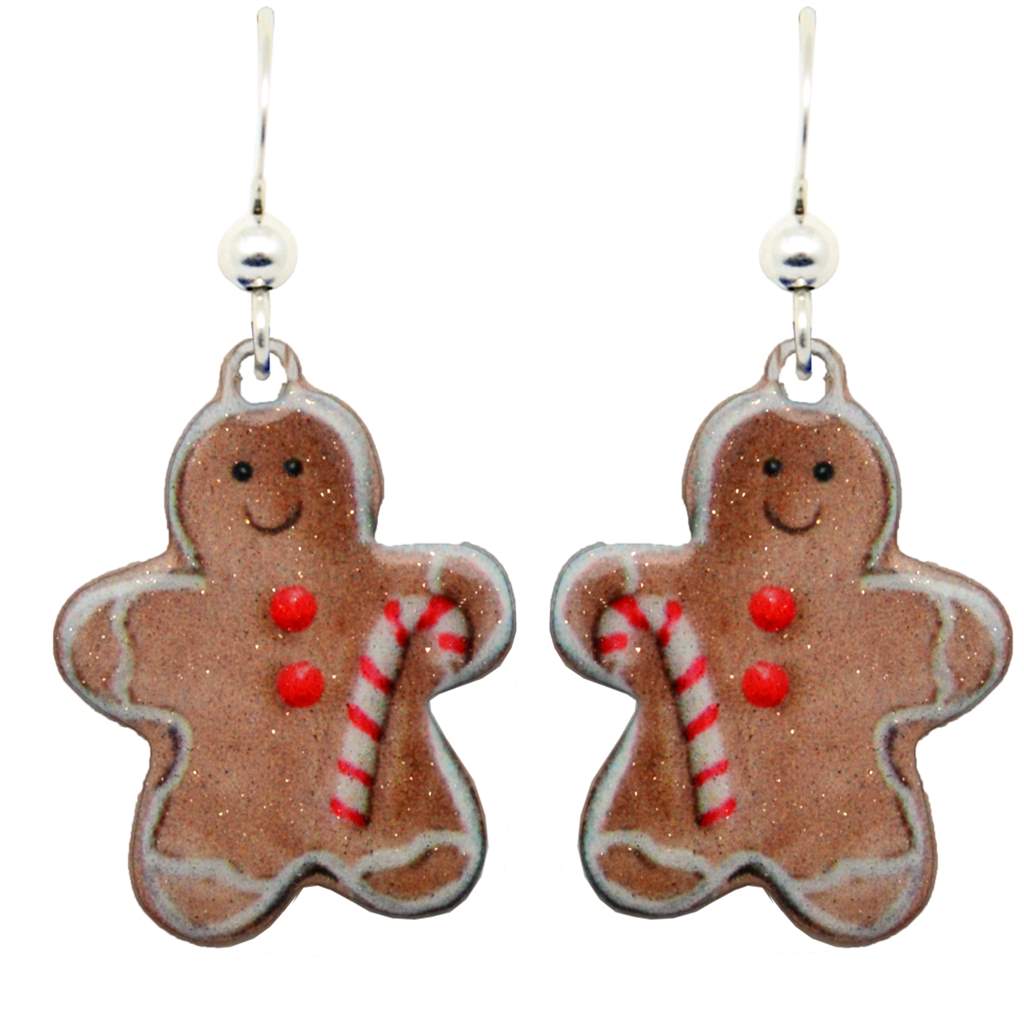 Earrings, Drop, Gingerbread Man