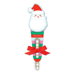 Whimsy Christmas Sticky Notepad with Pen, Santa