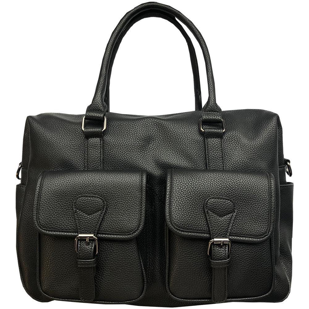 Men's Briefcase, Pebbled Black