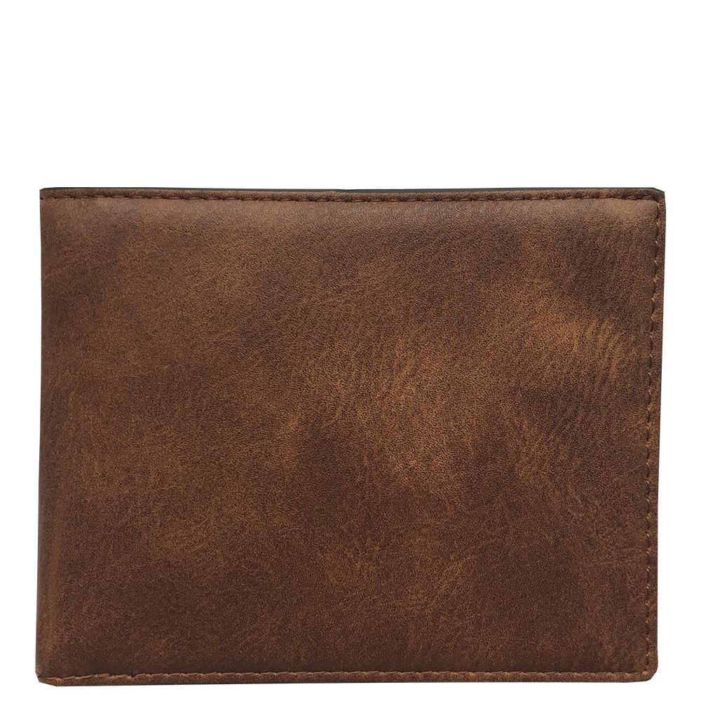 Men's Bifold Wallet, Distressed Camel