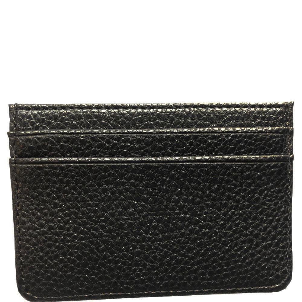 Men's Card Sleeve Wallet, Pebbled Black