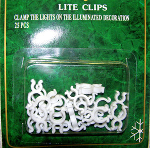 Christmas Decor Light Clips, White, 25 Pack