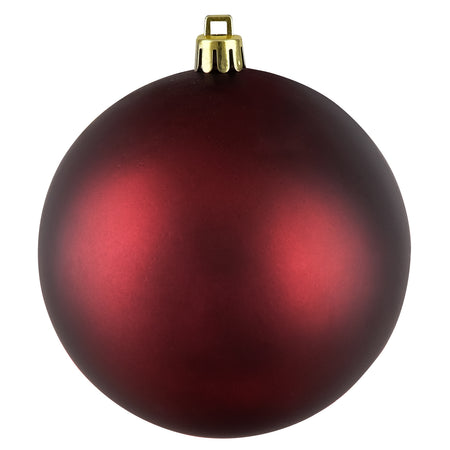 Ball Ornament, Matte Burgundy, 90mm