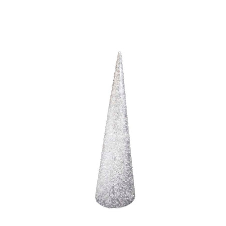 Silver Glitter Cone Tree Decor, 24in