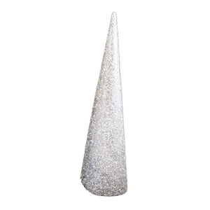 Silver Glitter Cone Tree Decor, 30in