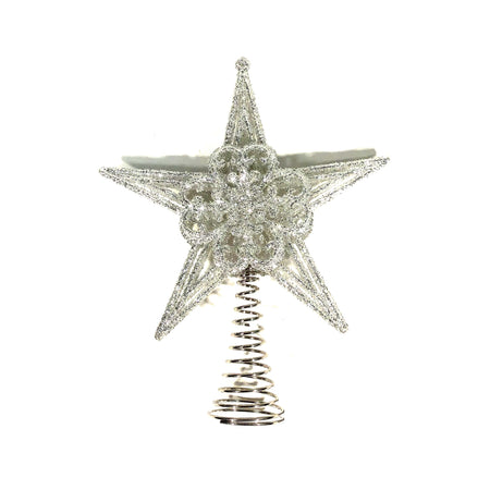 Silver Glitter Star Tree Topper, 2 Styles