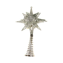 Load image into Gallery viewer, Silver Glitter Star Tree Topper, 2 Styles
