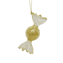 Load image into Gallery viewer, Gold Glitter Candy Ornament, 4in, 2 Styles

