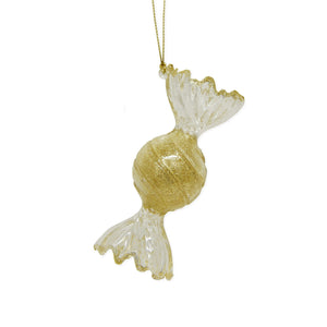 Gold Glitter Candy Ornament, 4in, 2 Styles