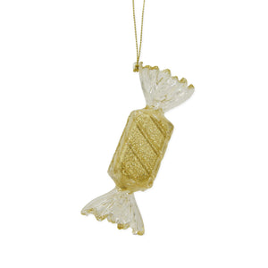 Gold Glitter Candy Ornament, 4in, 2 Styles