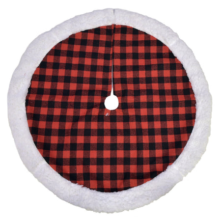 Black & Red Buffalo Plaid Mini Tree Skirt, 20in