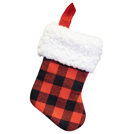 Red & Black Buffalo Plaid Mini Stocking, 6in